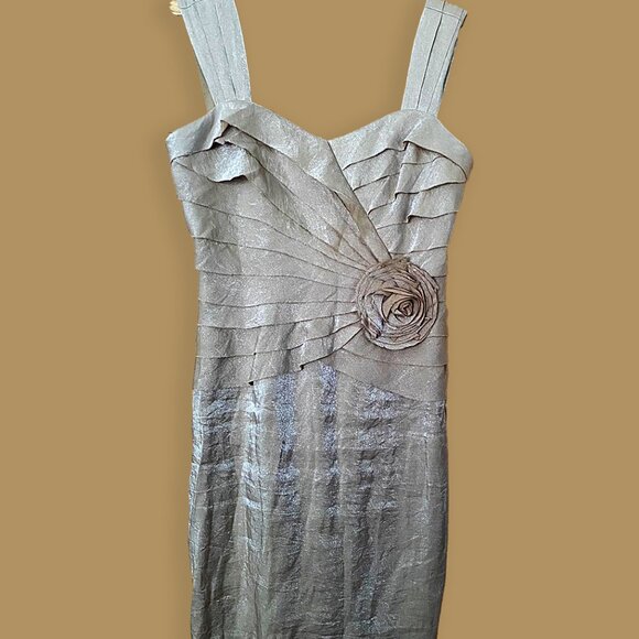 MAGGY LONDON Melanie Lyne Raffle Dress Champagne size 4 - Picture 7 of 8